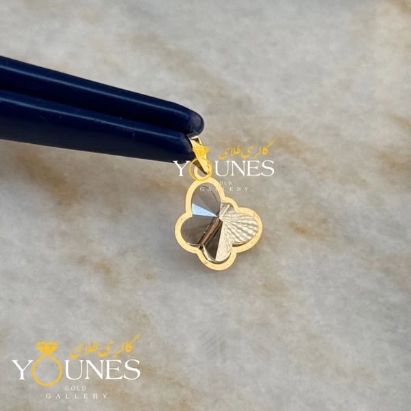 آویز طلا سواروسکی پروانه ای خاکستری مات